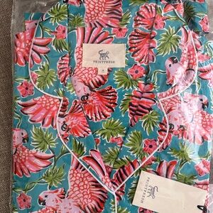 NWT- Printfresh Parrot Paradise Pajama Set in Pink and Green